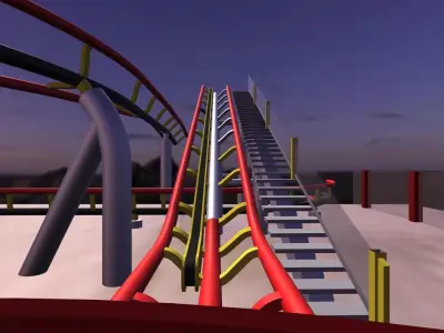 roller coaster 3d model Low-poly 3D model