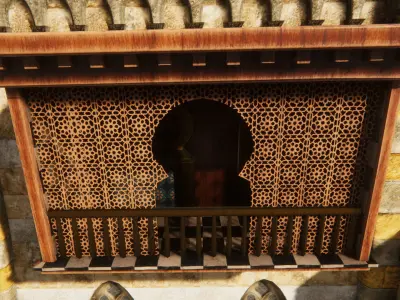 Wooden Balconies Collection Low-poly 3D model