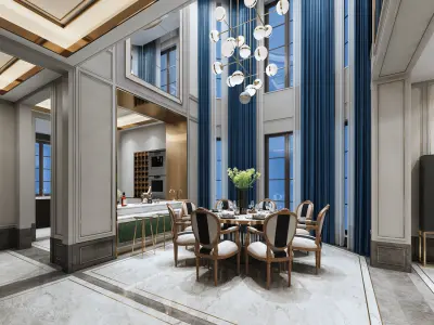 Luxury living room interior 3D model