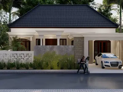 DESAIN RUMAH MINIMALIS SATU LANTAI 3D model