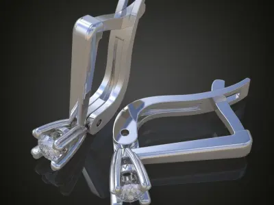 Earring 3D model 3D printable model 0156-7 3D print model