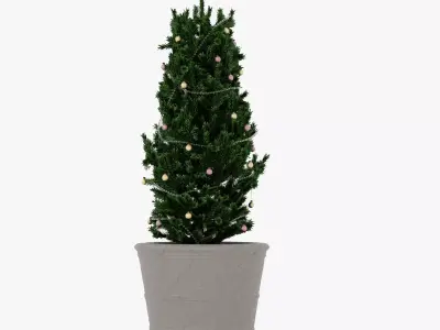 Christmas Tree in a pot 2 model 3D model
