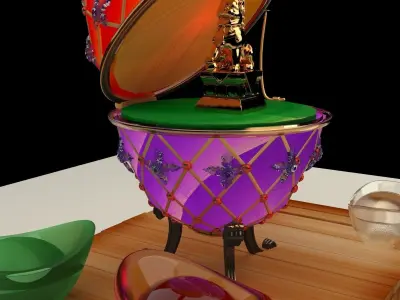 Chinese Gold Ingot with Russia Faberge egg    3D model