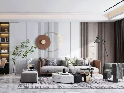 Luxury apartment living room 1 3D model