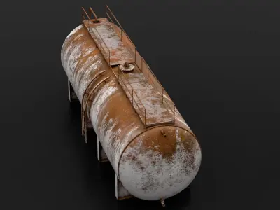 Water Tank Old 01 Low-poly 3D model