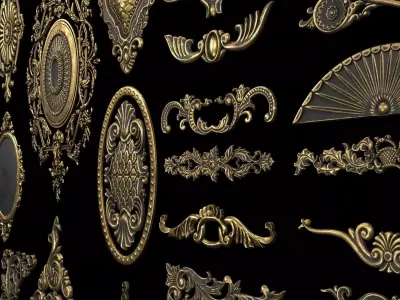 4K 3D ASSETS OF CLASSICAL ORNAMENTS  Low-poly 3D model