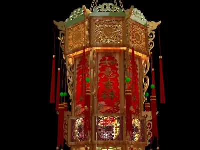 Chinese palace lantern  3D model 5