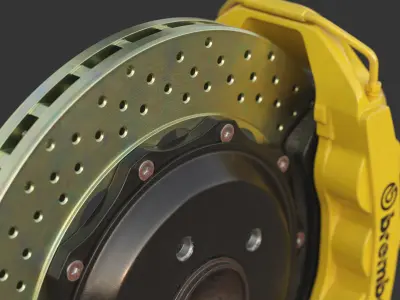 Brakes Brembo 6 Pots SubD 3D model