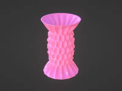 Vase porcelain pink 3D model