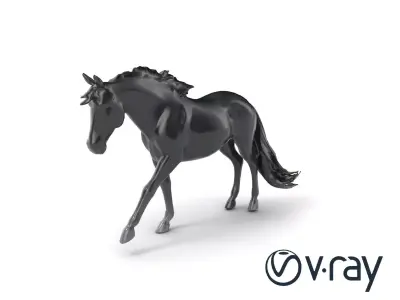 Dynamic Black Horse model pack Low-poly 3D model