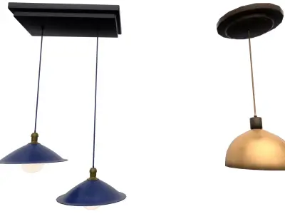 Modern Lighting Kit Low Poly Chandelier Lamp Set Interior Props Low-poly 3D model