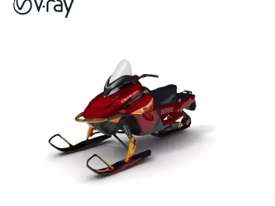 HighPerformance Snowmobile D Model Pack Low-poly 3D model