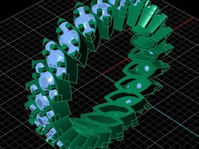 Leaf Shaped Luxury Full Round Diamond Ring 3D print model