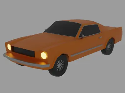 Low Poly Car Mustang Low Poly Vehicle Pack GameReady 3D Model Low-poly 3D model