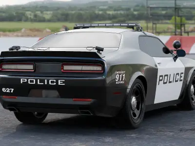 American Muscle Police Car 3D model