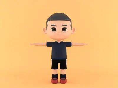 character footballer 3d cartoon model 3D model