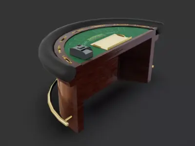 Blackjack Table Low-poly 3D model