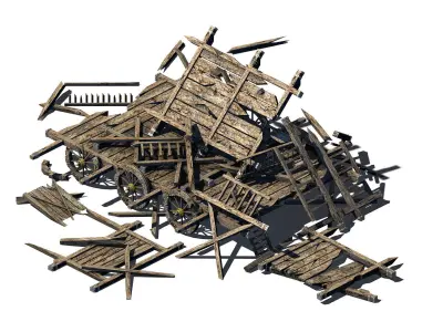 Game Elf Mountain - Broken - Chariot 03 3D model
