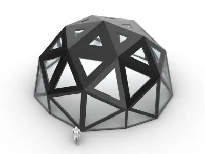 Geodesic Dome with Dynamic Perforations 3D model