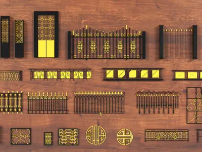 Building Facade Collection 22 pieces 3D model Low-poly 3D model