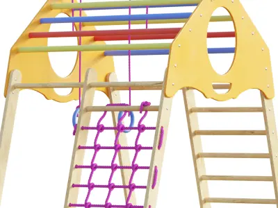 Childrens sports bunk BambinoWood 3D model