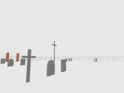 Cemetery 3D model Free low-poly 3D model