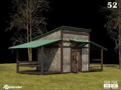 Medieval Houses Pack 51-52-53-54-55 - 4K Textures Game Ready Low-poly 3D model