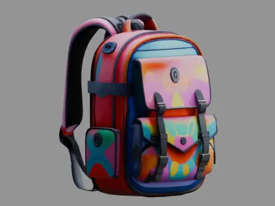 Stylized Backpack BP21 Low-poly 3D model