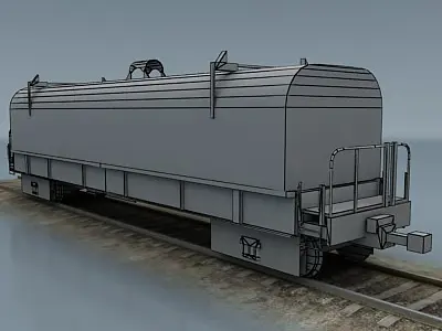 rail wagon 5 Low-poly 3D model