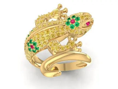 Luxury Snake Gemstone Women Ring 3D Jewelry Model 3088 3D print model