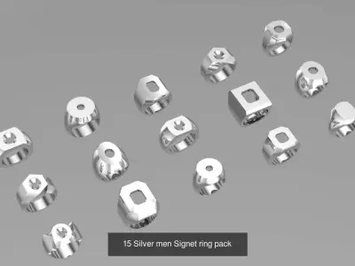 Men signet ring 3D Model Pack
