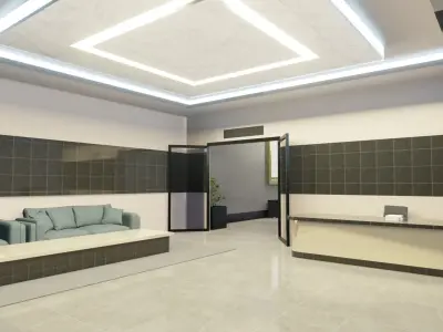 GALLERY SPACE - LOW POLY MODEL - WITH CLASSIC AND SCIFI STYLE Low-poly 3D model