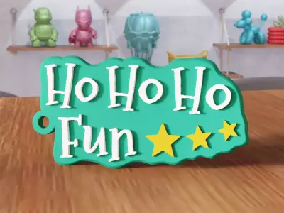 Ho Ho Ho Fun Keychain - 464 3D print model