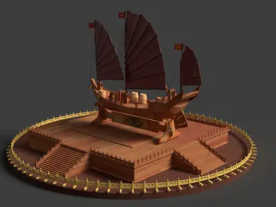 Chinese junk boat   3D model