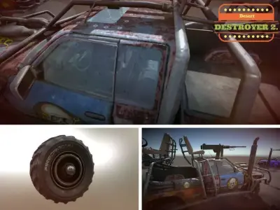 Desert Destroyer Low-poly 3D model