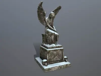 statue 3 of angel Low-poly 3D model
