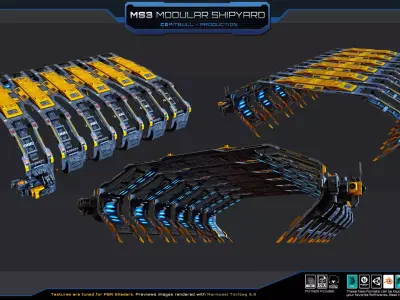 MS3 - MODULAR Shipyard Low-poly 3D model