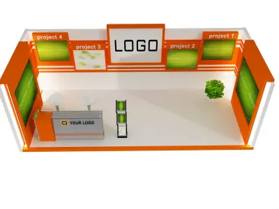  Booth Exhibition Stand a419a 3D model