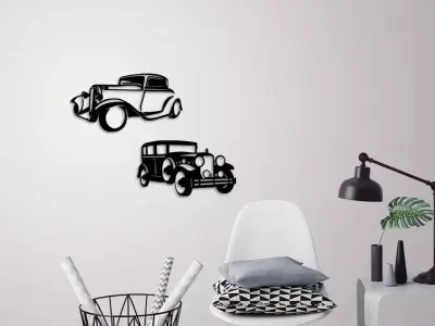 Classic cars wall decoration 3D model