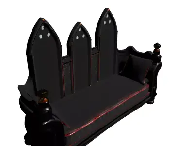 Gothic Ornate Victorian Sofa Low-poly 3D model