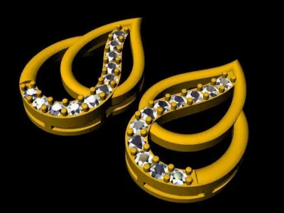 Drop Earrings 3dm file Free 3D print model