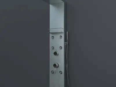 California shower system and faucet Low-poly 3D model