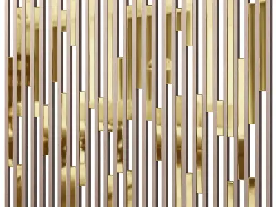 Panel gold and striped wall art 3D model