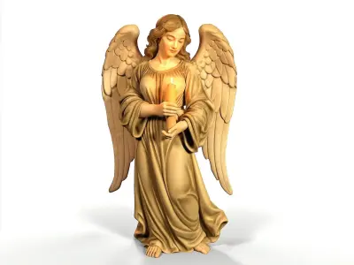 Angel with a candle 3D print model