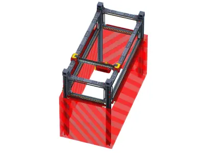 isometrical scaffolding 1x2 section Low-poly 3D model