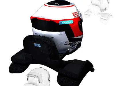 Rosenqvist helmet 2017 2018 Low-poly 3D model