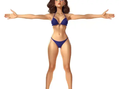 Stylish Bikini Pose model pack Low-poly 3D model