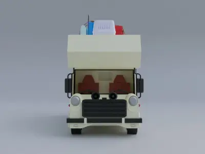 Traveling Van Low-poly 3D model