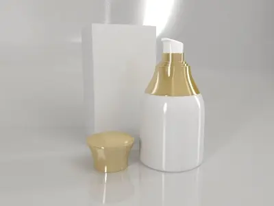 4 Luxury Bottle and Box - White edition 3D model