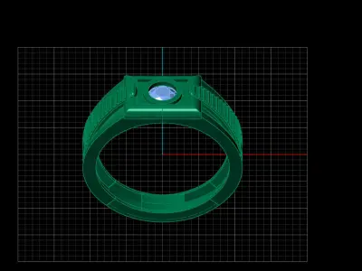 Print Ready STL 3DM  Gents Rings Diamond Men Ring  3D print model 127